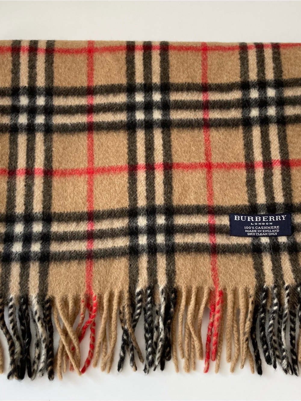 Burberry Beige Classic Nova Check Cashmere Scarf